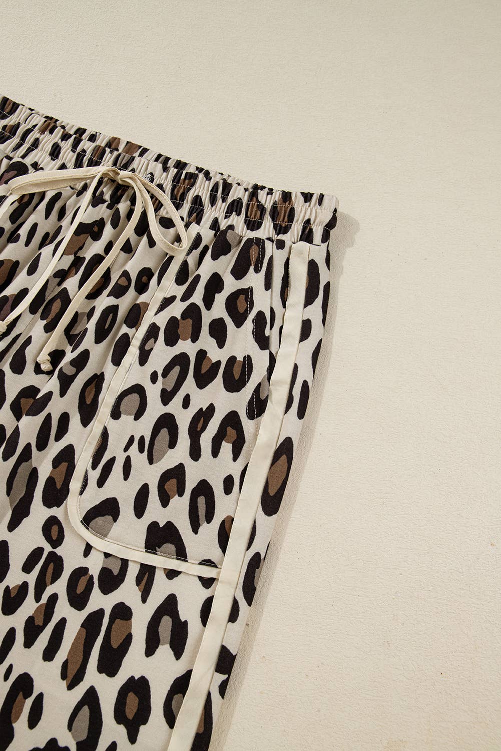 66 Khaki Leopard Wide Leg Cropped Pants (S-4X)