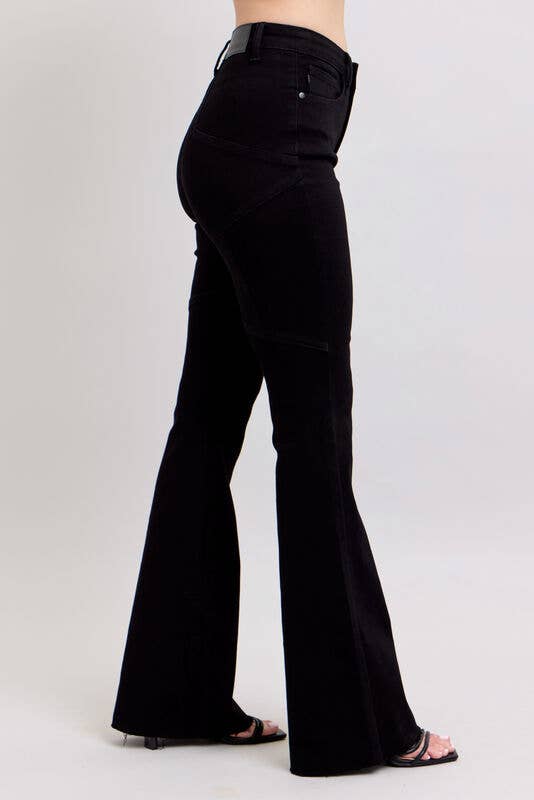 High Waisted Flare With Back Star Seam Detail