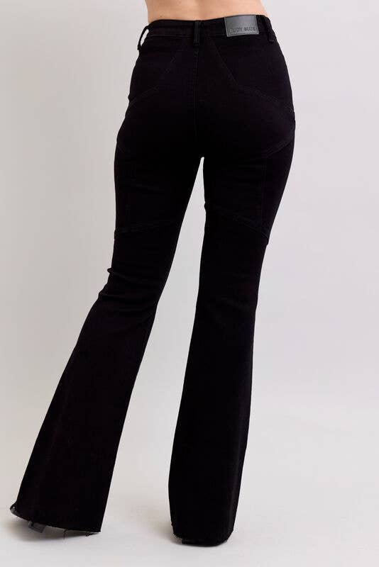 High Waisted Flare With Back Star Seam Detail