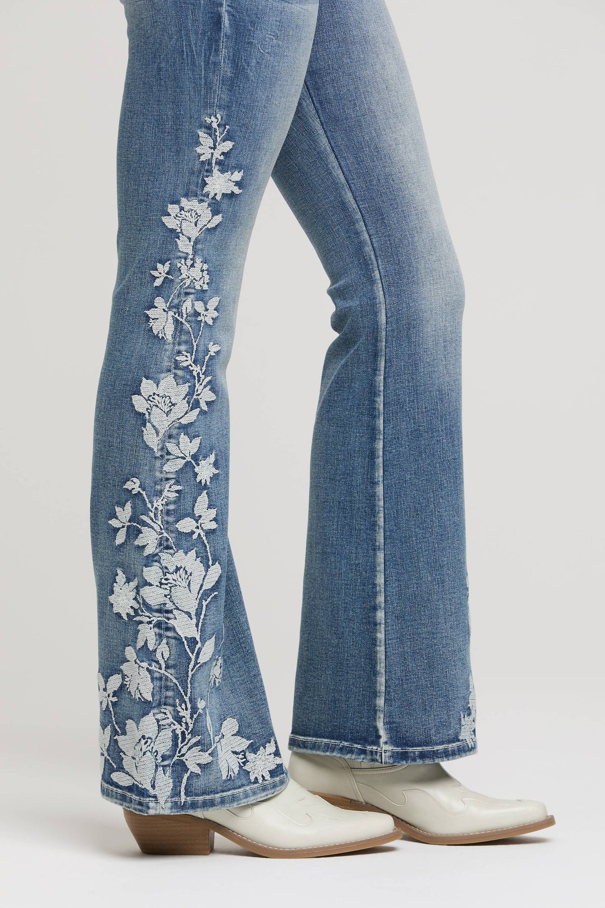 Floral Embroidery  High waist Flare | HL-52068SL