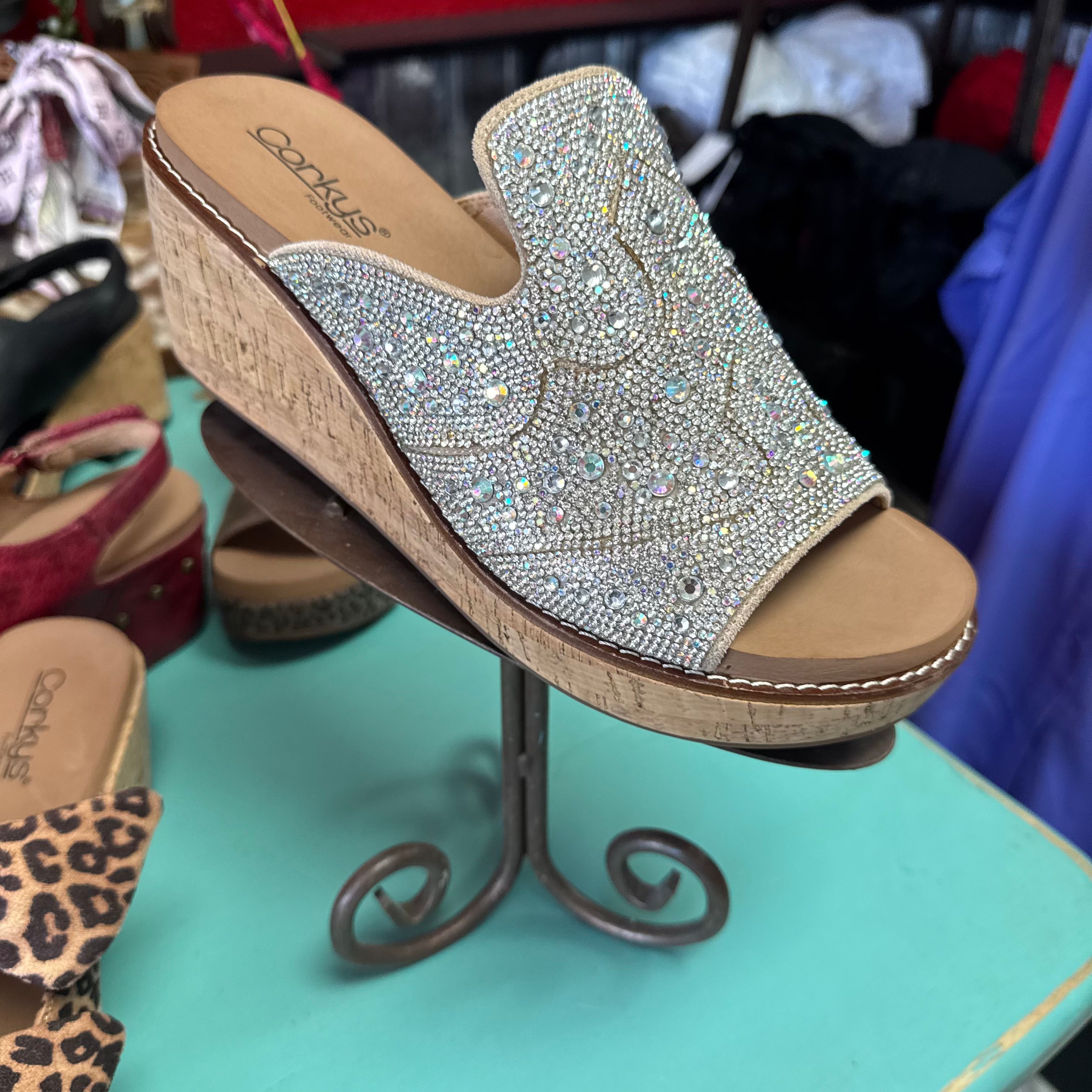 Clear rhinestone neon moon