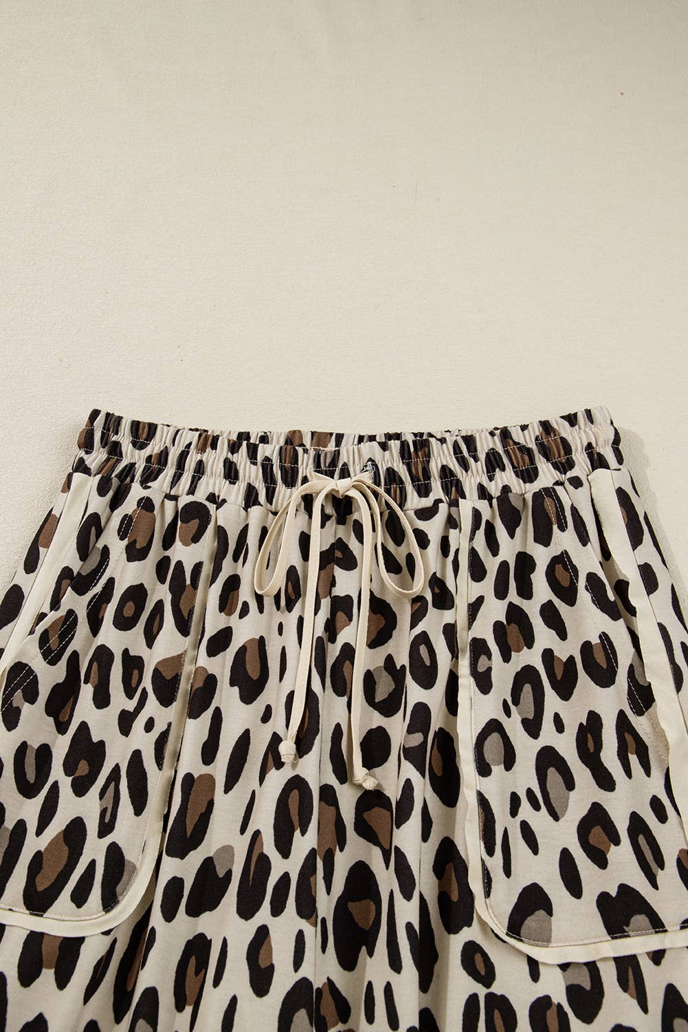 66 Khaki Leopard Wide Leg Cropped Pants (S-4X)