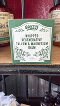 Grizzly whipped generative, tallow and magnesium balm in vanilla scent
