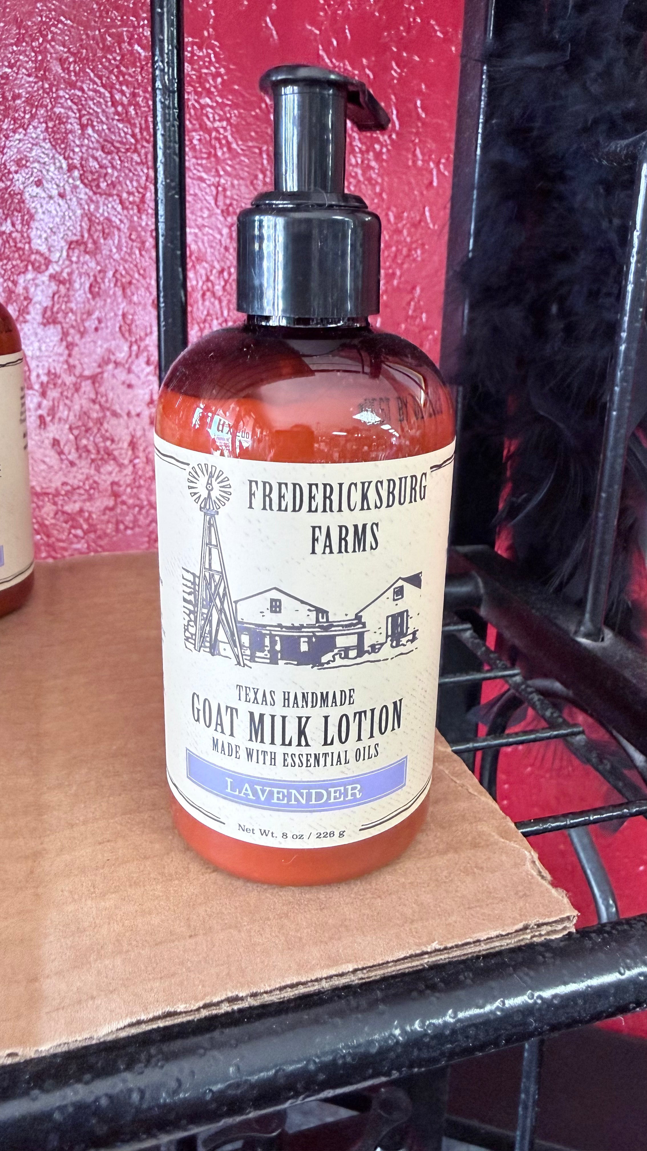 Fredericksburg Farms, Texas handmade goat milk lotion made with essential oils in lavender