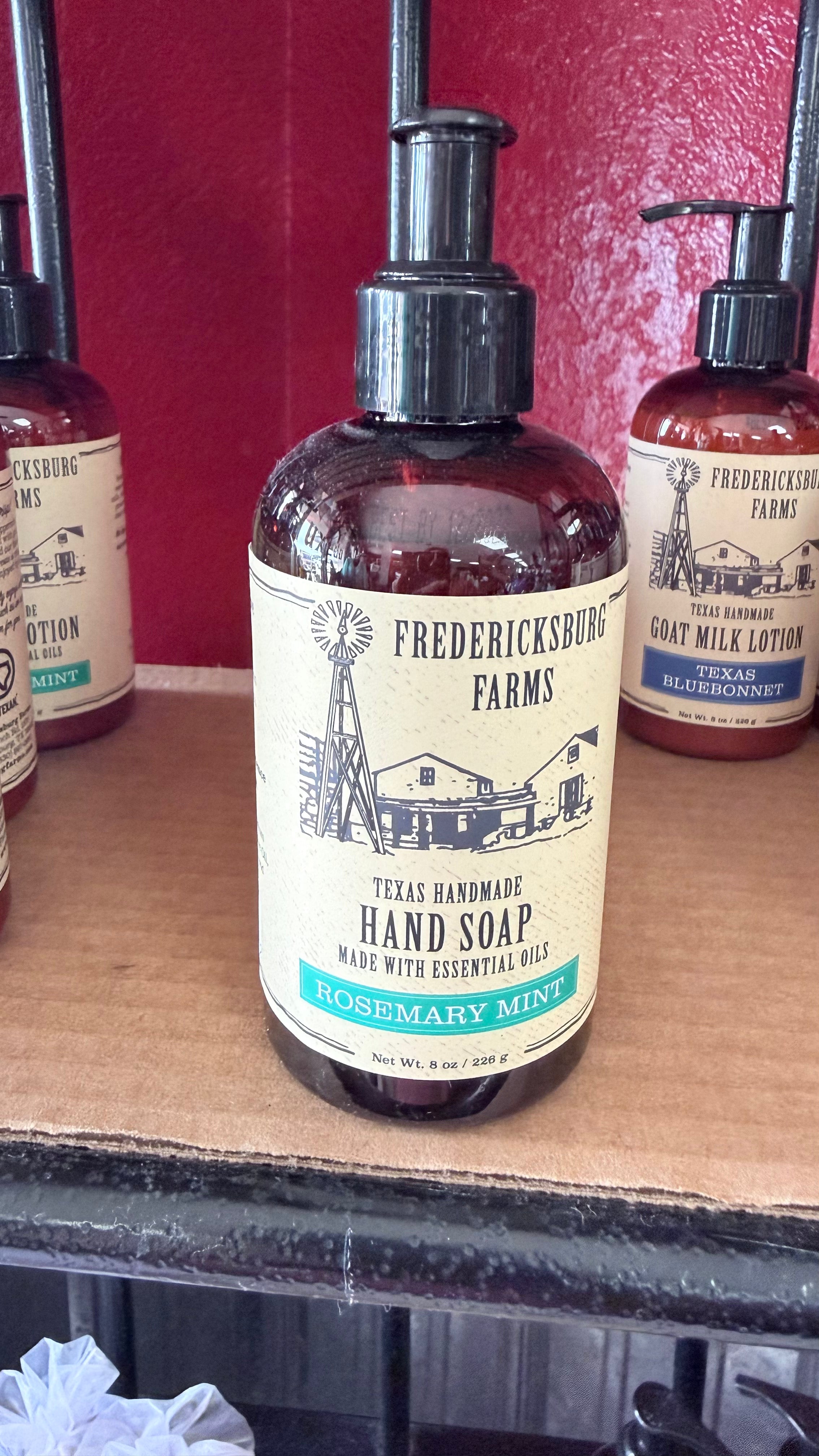 Fredericksburg Farms, Texas, handmade hand soap, made with essential oils in rosemary mint