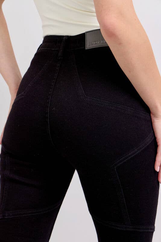 High Waisted Flare With Back Star Seam Detail