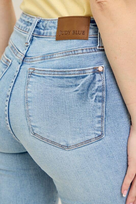 Mid Rise Tummy Control Vintage Wash Skinny