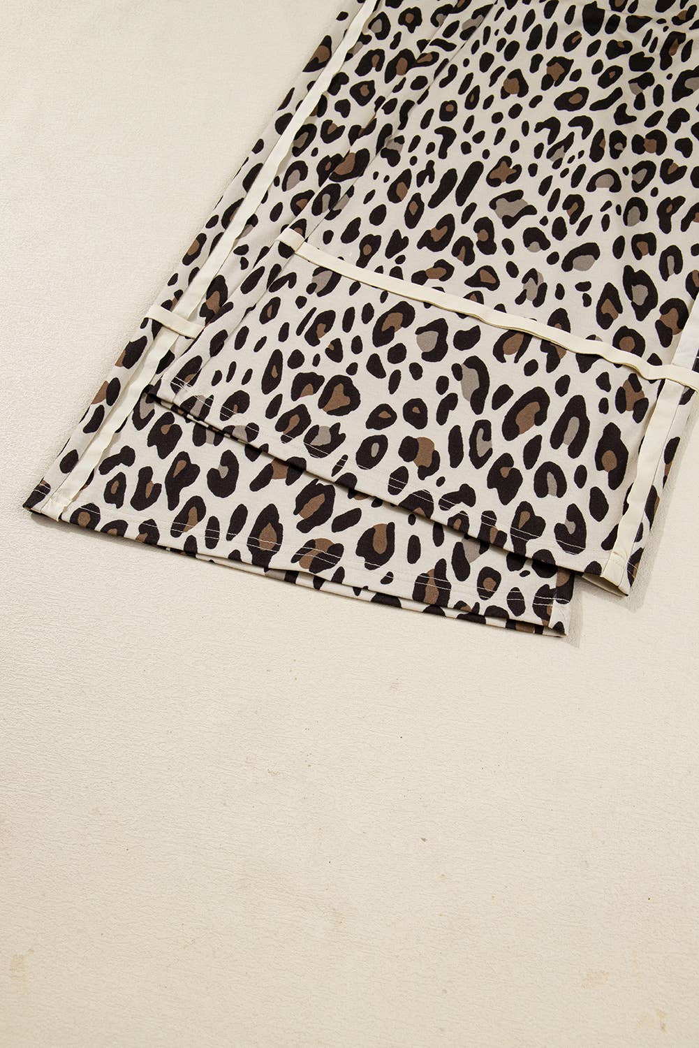 66 Khaki Leopard Wide Leg Cropped Pants (S-4X)