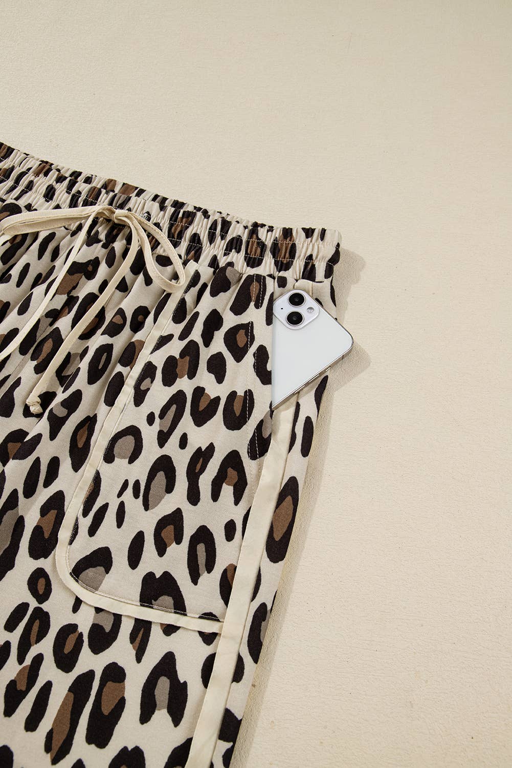 66 Khaki Leopard Wide Leg Cropped Pants (S-4X)