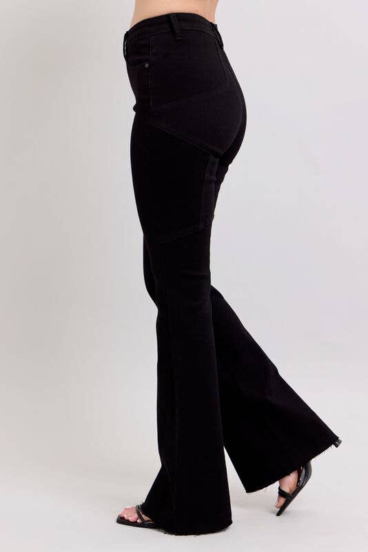 High Waisted Flare With Back Star Seam Detail